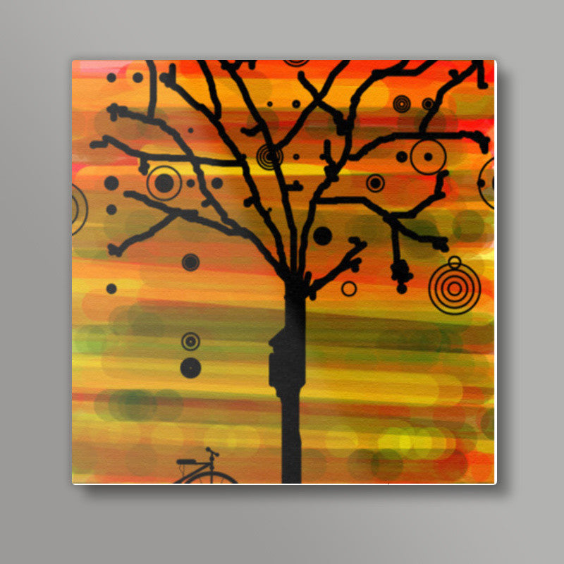 Tree Silhouette Square Art Prints