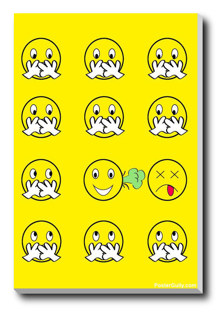 Wall Art, Minimal Faces Yellow Artwork