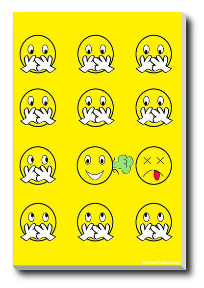 Wall Art, Minimal Faces Yellow Artwork