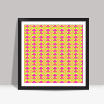 Trippy Triangles | Orange Pink Square Art Prints