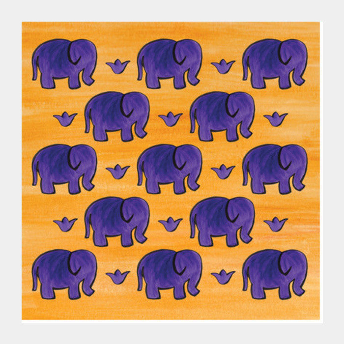 Square Art Prints, Elephants I Square Art Prints