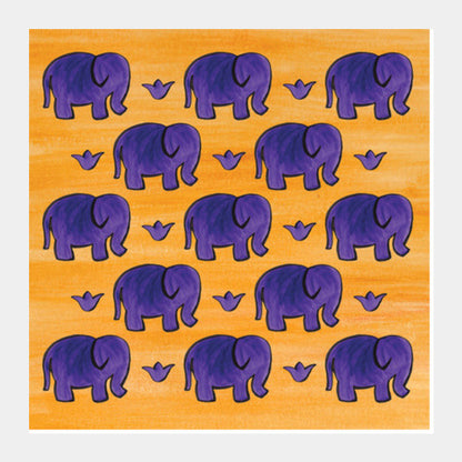 Square Art Prints, Elephants I Square Art Prints