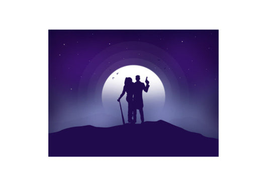 Joker & Harley Quinn Moon Night Wall Art