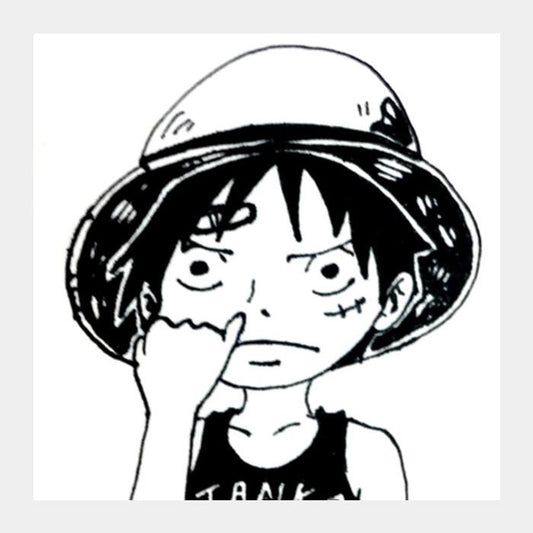 Chibi Luffy One Piece Square Art Prints PosterGully Specials
