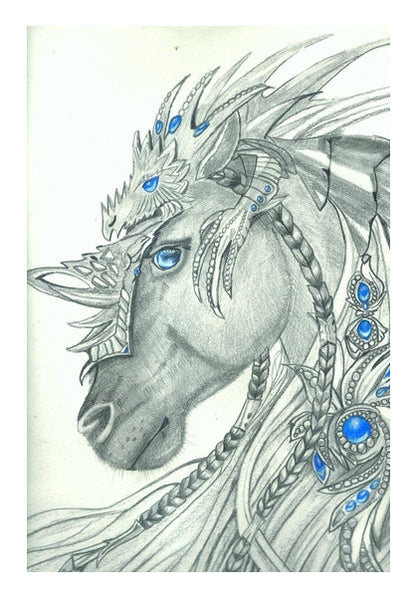 Fantasy horse pencil sketch Wall Art