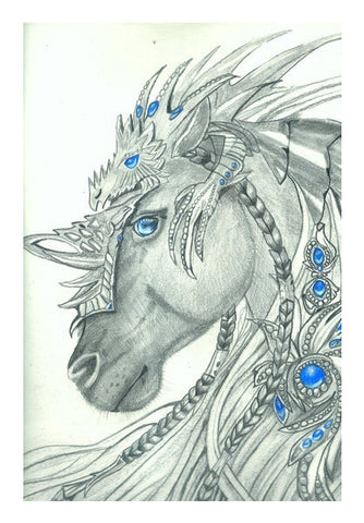 Fantasy Horse Pencil Sketch Art PosterGully Specials
