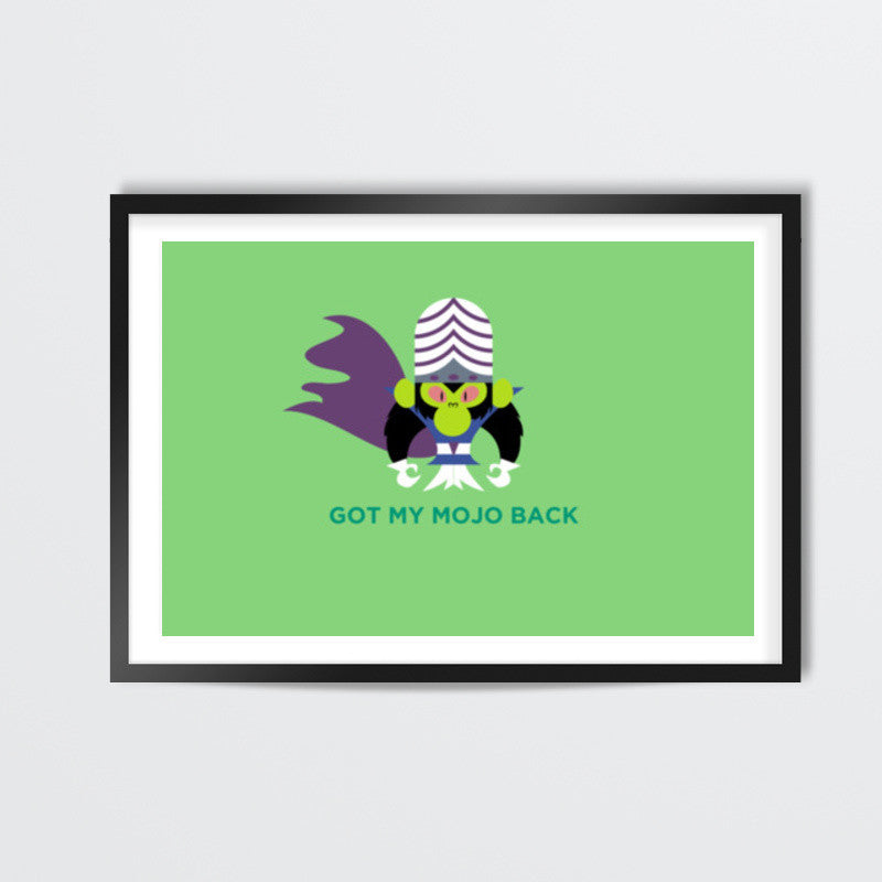 Minimal Retro Cartoon Mojo Jojo Powerpuff Girls Wall Art