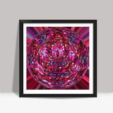 Funky Pink Sphere Digital Abstract Backdrop Design Square Art Prints