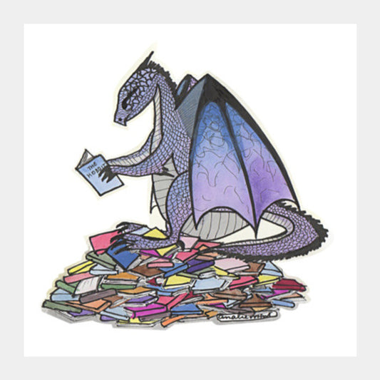 Book Dragon Square Art Prints