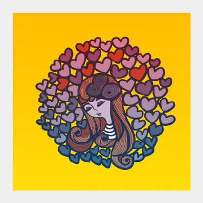 Square Art Prints, love yellow Square Art Prints