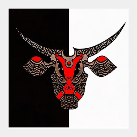 Square Art Prints, Taurus Zenscrawl Square Art Prints