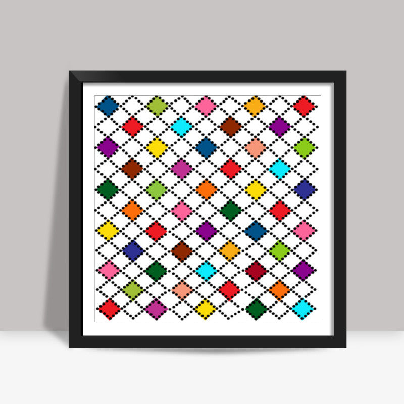 Colourful Geometric Pattern Square Art Prints
