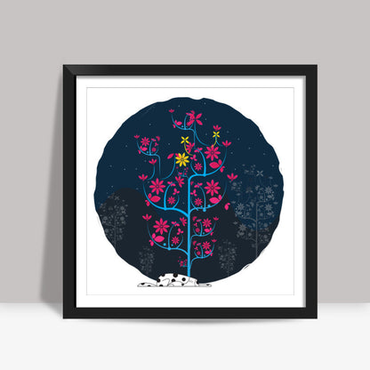 a winter night Square Art Prints