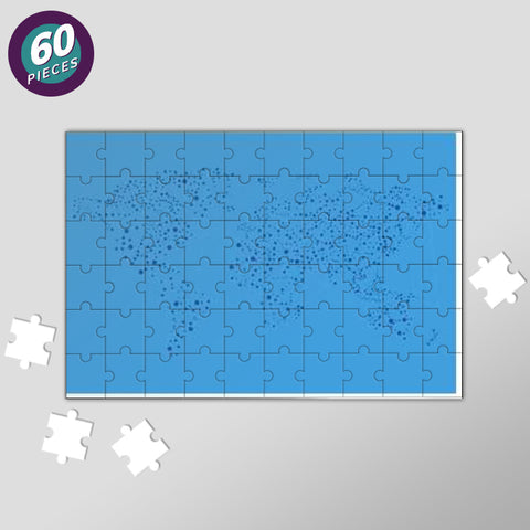 Blue Connected World Map Jigsaw Puzzles