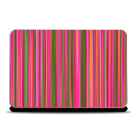 Retro Vertical Parallel Lines Pink Green Stripes Pattern Laptop Skins