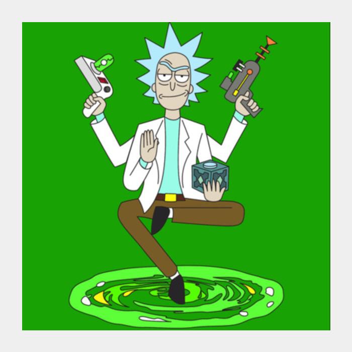 PosterGully Specials, Hey Morty, lets get Schwifty Square Art Prints