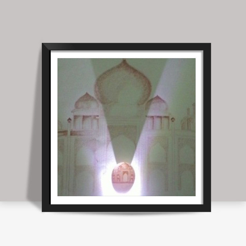 A premium taaj art on egg with taaj wallprint Square Art Prints