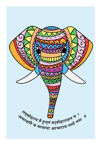 Sri Ganesha Colorful Illustration Wall Art