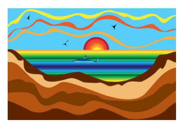 Sunset By The Beach ! Art PosterGully Specials
