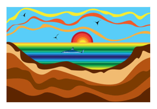 Sunset By The Beach ! Art PosterGully Specials