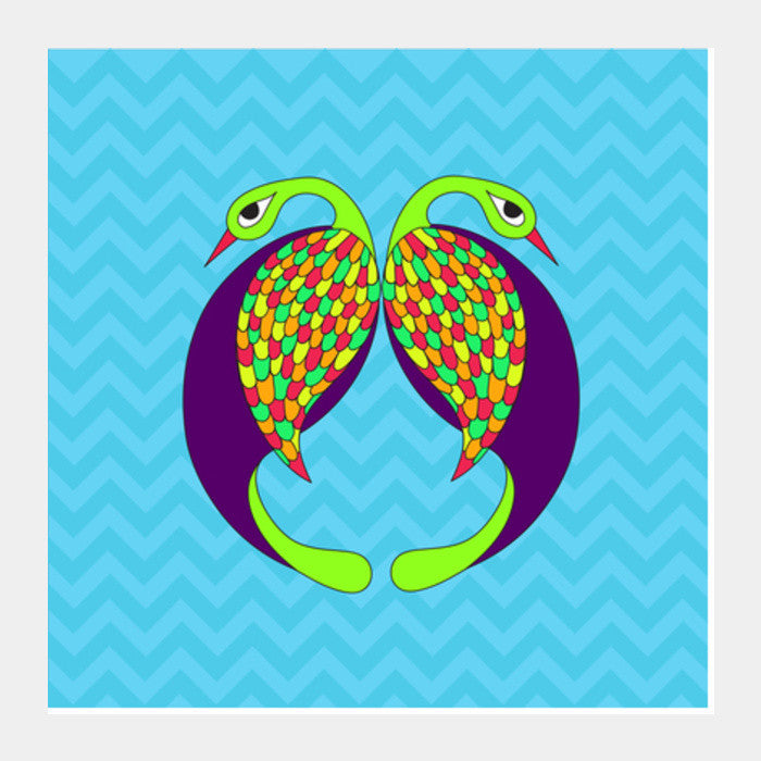 Peacock Love Square Art Prints