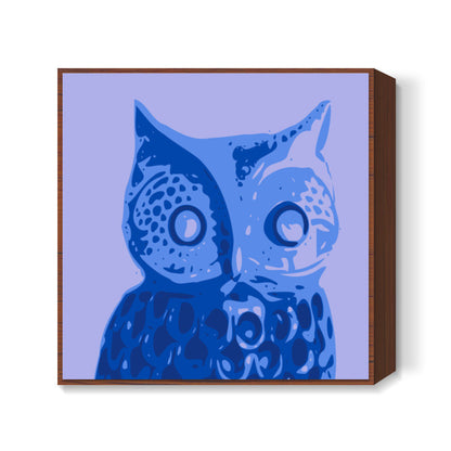 Abstract Owl Bird Blue Square Art Prints