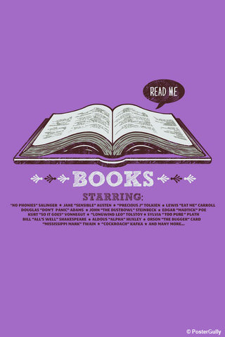 Brand New Designs, Books Purple | By Captain Kyso, - PosterGully - 1