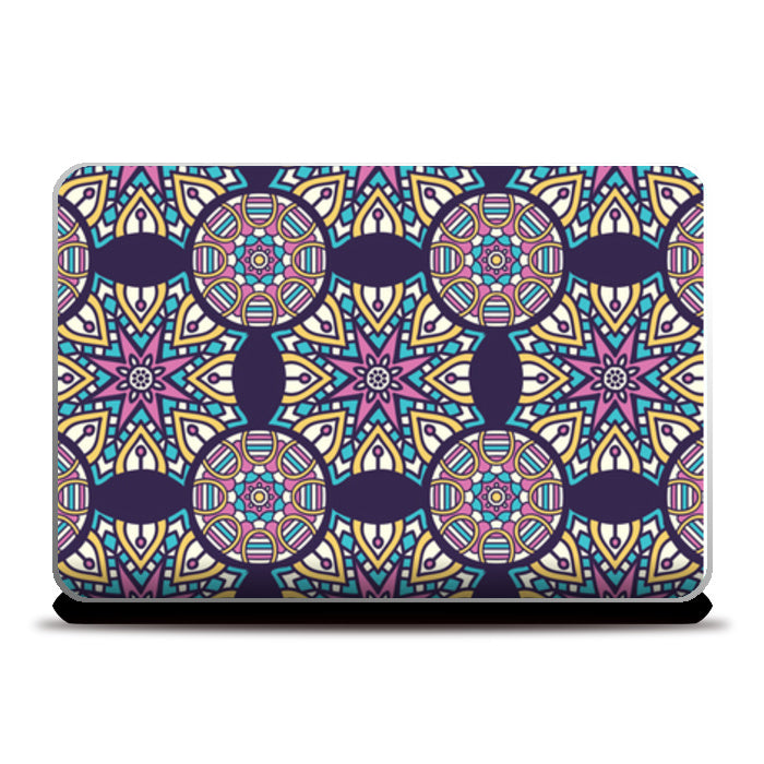 Zigzag Floral Print Laptop Skins