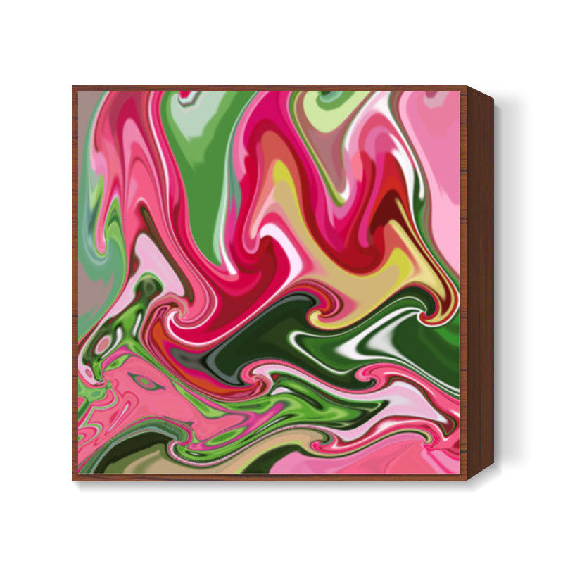 Abstract Bright Spring Colored Waves Art Background   Square Art Prints