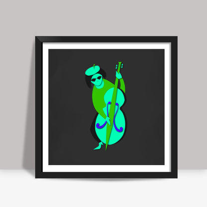 Jazz Man - Double Bass Square Art Prints