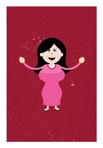 PosterGully Specials, Big body girl happy smiling Wall Art