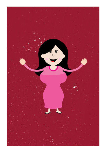Big Body Girl Happy Smiling Art PosterGully Specials