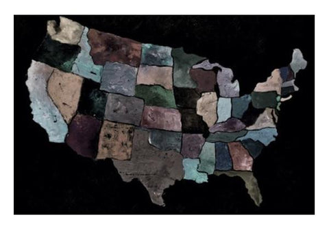PosterGully Specials, Usa map 1 Wall Art