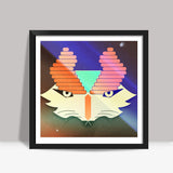Galactic Mythical Fox Square Art Prints