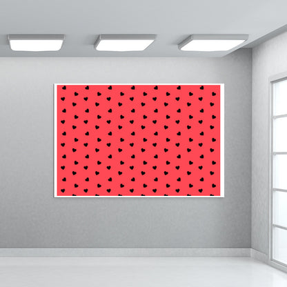 Red and Black Hearts Wall Art