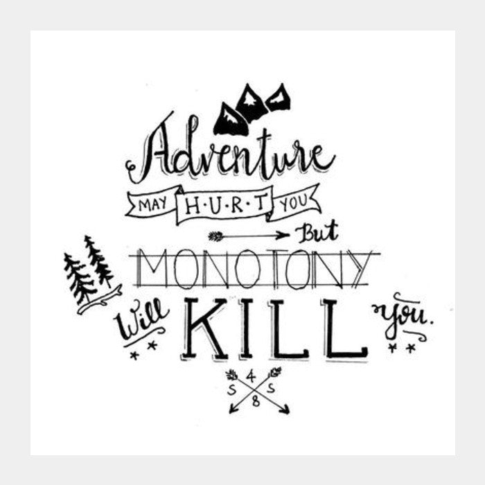 Square Art Prints, Adventure Quote Square Art Prints