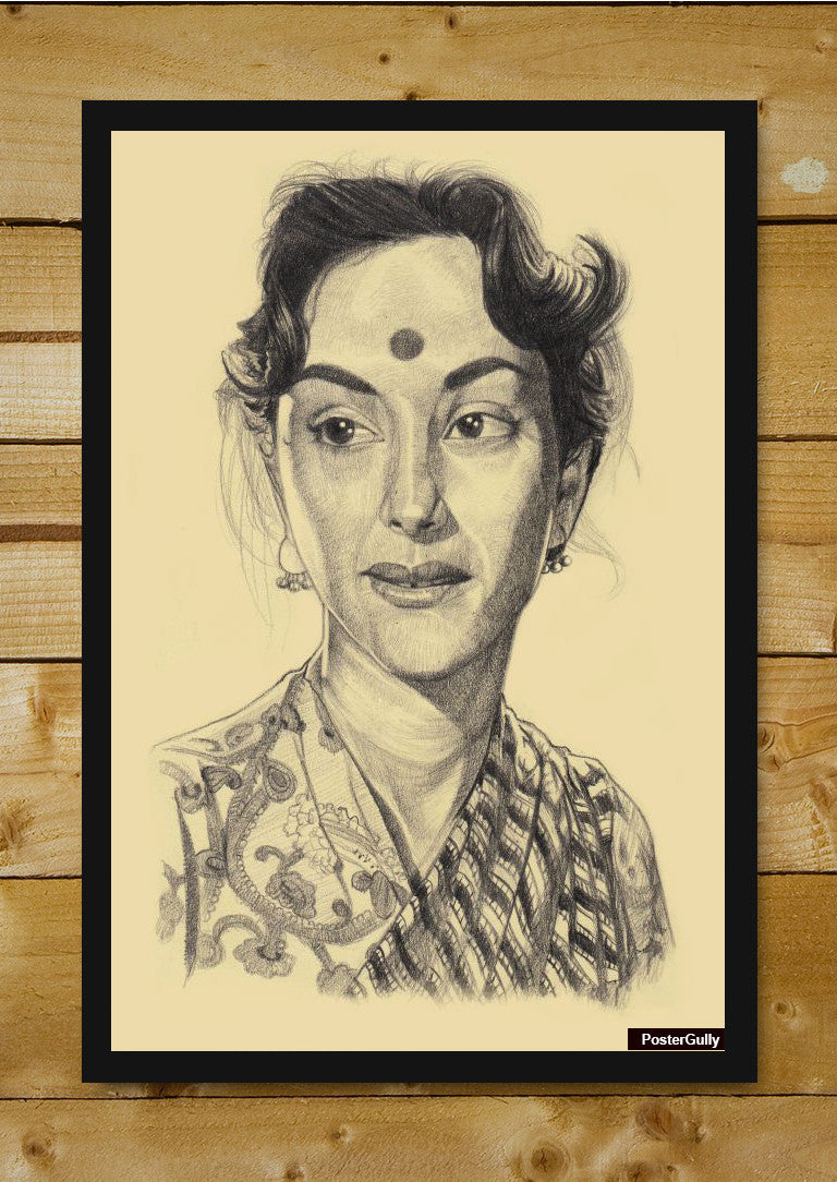 Wall Art, Madhu Bala Sketch Artwork