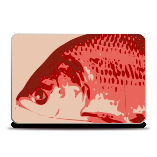 Laptop Skins, Abstract Rohu Fish Red Laptop Skin