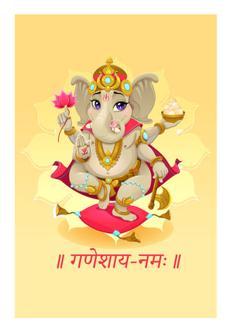 Ganesha With Flower In Hand Wall Art