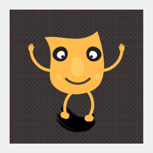 Funny Cartoon Happy Face Square Art Prints PosterGully Specials