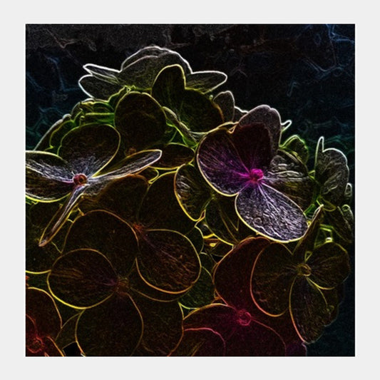 Square Art Prints, Night Flower Square Art Prints