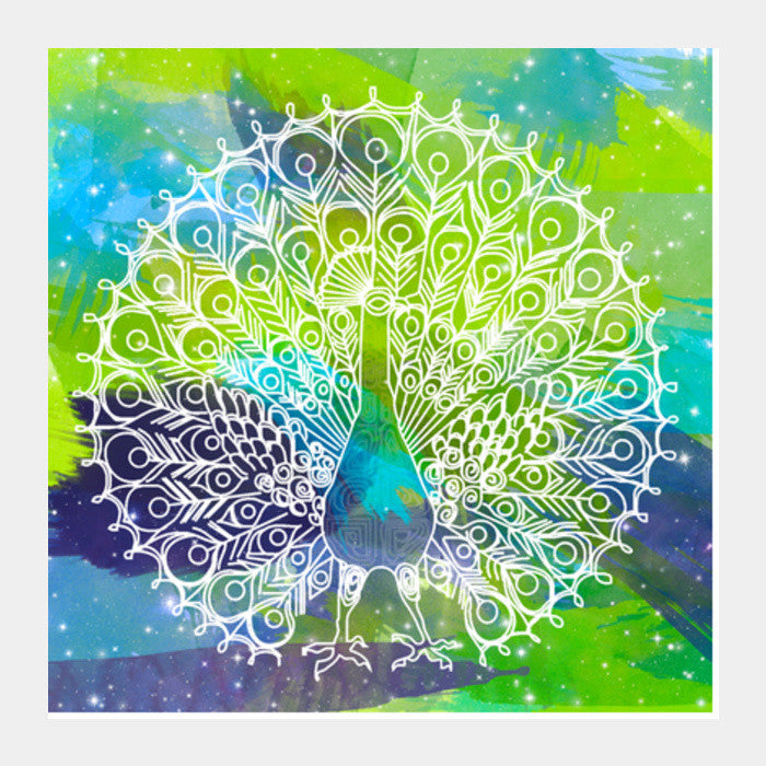 Square Art Prints, Indian Peacock Square Art Prints