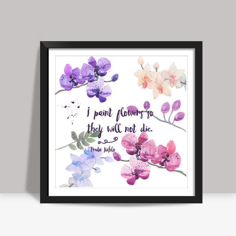 Paint Flowers Square Art Prints