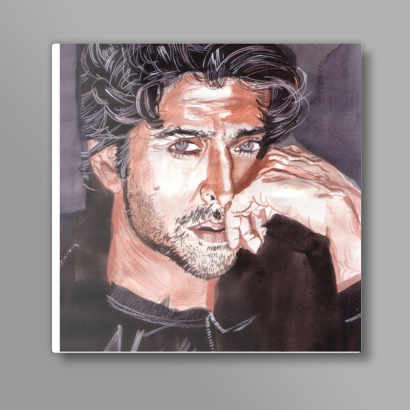 Superstar Hrithik Roshan exudes charisma and promise Square Art Prints