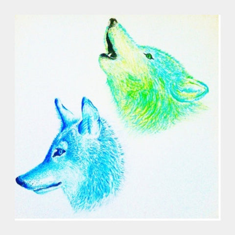 Winter Wolves Square Art Prints