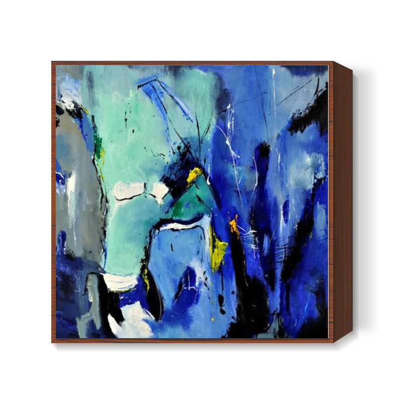 Blue abstract 8852 Square Art Prints