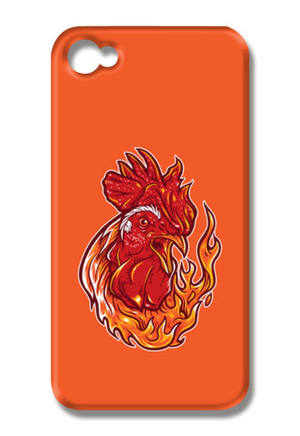 Rooster On Fire iPhone 4 Cases