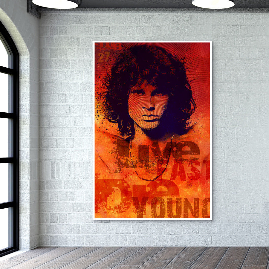 Jim Morrison Club 27- Live Fast Die young  Wall Art