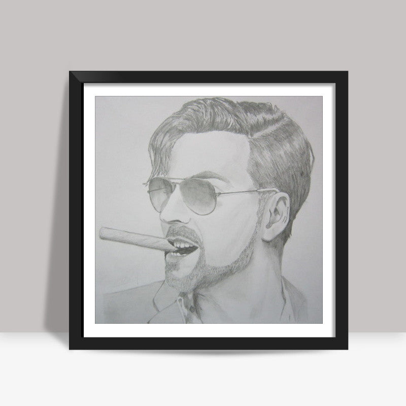 Akshay Kumar Pencil Sketch Square Art Prints