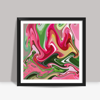 Abstract Bright Spring Colored Waves Art Background   Square Art Prints